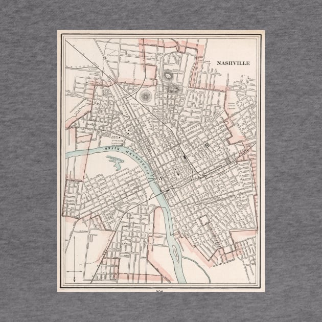 Vintage Map of Nashville TN (1901) by Bravuramedia